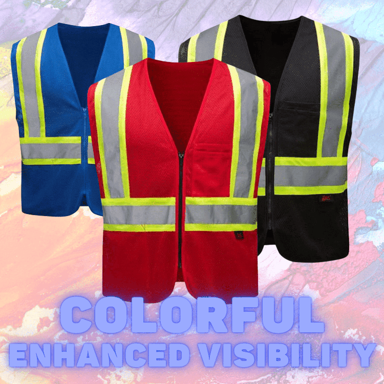 Colored Safety Vests Enhanced Visibility - Main Image