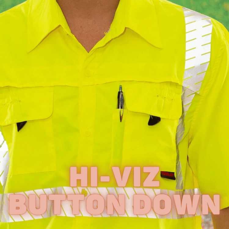 Fr hi vis 2024 button down shirts