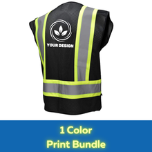 Load image into Gallery viewer, Black Safety Vest Custom Print Bundle
