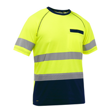 Load image into Gallery viewer, Bisley 312M1118T-YN - Safety Green Hi-Viz Short Sleeve Shirt | Front View