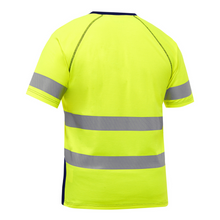 Load image into Gallery viewer, Bisley 312M1118T-YN - Safety Green Hi-Viz Short Sleeve Shirt | Back View