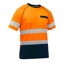Load image into Gallery viewer, Bisley 312M1118T-ON - Safety Orange Hi-Viz Short Sleeve Shirt | Front View