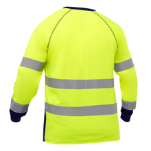 Load image into Gallery viewer, Bisley 313M6118T - Safety Green Hi-Viz Long Sleeve Shirt | Back View