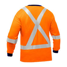 Load image into Gallery viewer, Bisley 313M6118X Safety Orange X-Back Long Sleeve Shirt | Back View
