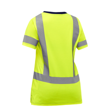 Load image into Gallery viewer, Bisley 313W1118H Safety Green Women's Short Sleeve T-Shirt | Back View
