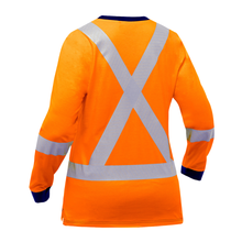 Load image into Gallery viewer, Bisley 313W6118X Safety Orange ANSI Type R Class 3 and CSA Z96 Class 2 X-Back Women's Long Sleeve Shirt | Back View
