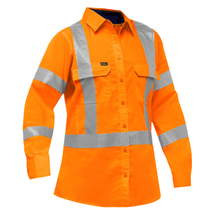 Load image into Gallery viewer, Bisley 313W6490X Safety Orange ANSI Type R Class 3 and CSA Z96 X-Back Women's Long Sleeve Work Shirt with X-Airflow™ | Front View