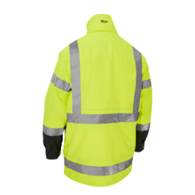 Load image into Gallery viewer, Bisley 333M6375H Safety Green ANSI Type R Class 3 Ripstop 5-in-1 Jacket with Class 2 Zip-Out Inner Jacket | Back View