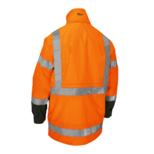 Load image into Gallery viewer, Bisley 333M6375H Safety Orange ANSI Type R Class 3 Ripstop 5-in-1 Jacket with Class 2 Zip-Out Inner Jacket | Back View