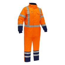 Load image into Gallery viewer, Bisley 344M6453X - Safety Orange High Visibility Rain Pants | Front Left View