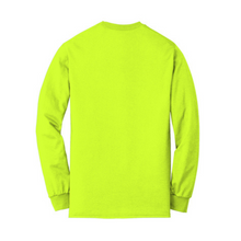 Load image into Gallery viewer, Gildan 8400 - Safety Green Hi-Viz Long Sleeve Shirt | Back Flat  View