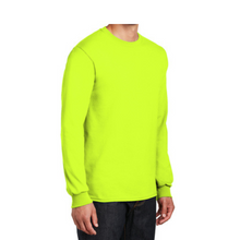 Load image into Gallery viewer, Gildan 8400 - Safety Green Hi-Viz Long Sleeve Shirt | Front Right View