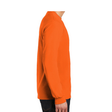 Load image into Gallery viewer, Gildan 8400 - Safety Orange Hi-Viz Long Sleeve Shirt | Side View