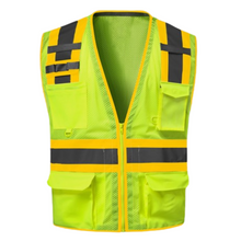 Load image into Gallery viewer, GSS 1528 - Safety Green ANSI Class 2 Safety Vest | Front View
