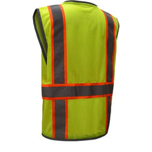 Load image into Gallery viewer, GSS 1701 – Safety Green Surveyor Safety Vest | Back View