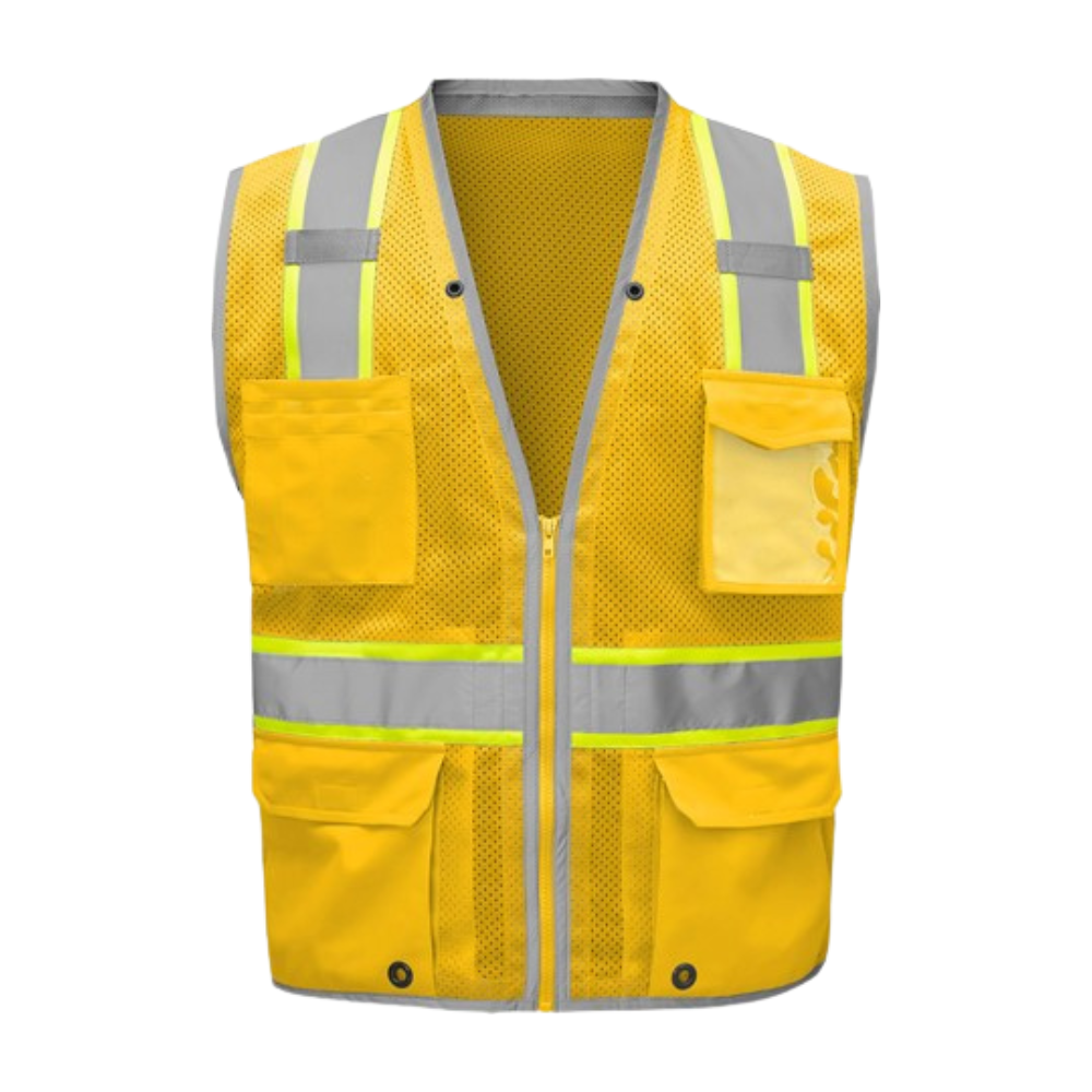 トップス philme ribbon vest yellow Pyramex RVHL2910 Type R Class 2 Solid Safety Vest - Yellow/Lime