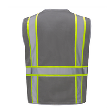Load image into Gallery viewer, GSS 1723 - Grey Enhanced Visibility Safety Vest | Back View