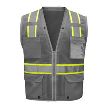 Load image into Gallery viewer, GSS 1723 - Grey Enhanced Visibility Safety Vest | Front View