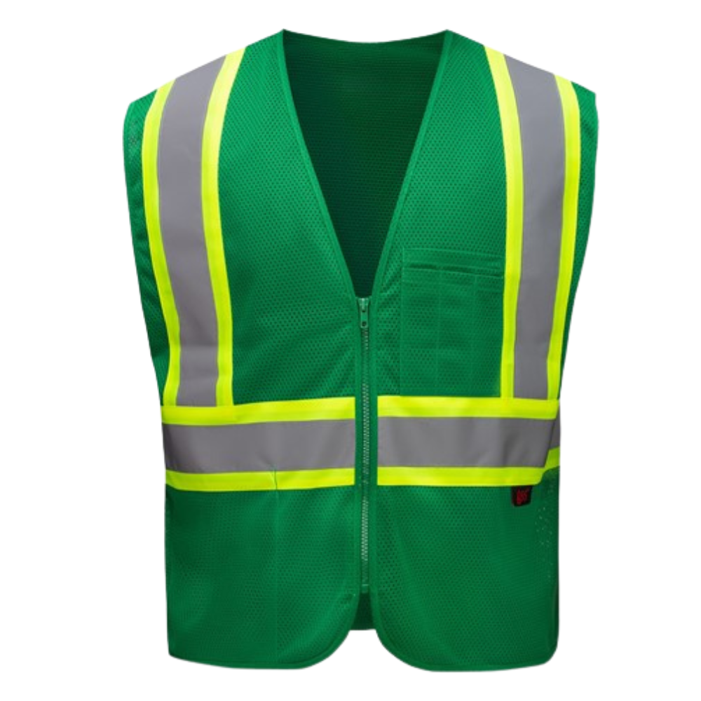 【極美品】シーエフシーエル ベスト FACADE VENTS VEST グリーン GSS 3138 Forest Green Enhanced Visibility Safety Vest | Hi-Viz.com