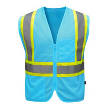Load image into Gallery viewer, GSS 3142 – Sky Blue Safety Vest | Front View