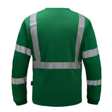 Load image into Gallery viewer, GSS 5136 - Forest Green Hi-Viz Long Sleeve Shirt | Back View