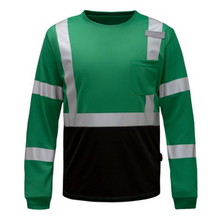 Load image into Gallery viewer, GSS 5136 - Forest Green Hi-Viz Long Sleeve Shirt | Front View