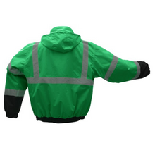 Load image into Gallery viewer, GSS 8016 - Green Hi-Viz Bomber Jacket | Back View