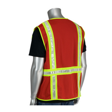 Load image into Gallery viewer, PIP 300-1000 - Red Surveyor Style Vest | Back View