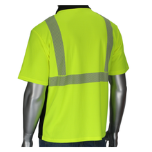 Load image into Gallery viewer, PIP 312-1610B Safety Green Hi-Viz Polo Shirt | Back View