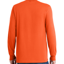 Load image into Gallery viewer, Port & Company PC55LS Safety Orange High Visibility Shirt | Back View