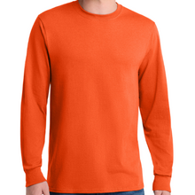 Load image into Gallery viewer, Port & Company PC55LS Safety Orange High Visibility Shirt | Front View