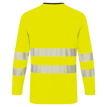 Load image into Gallery viewer, Portwest DX416 Safety Green Hi-Viz Long Seeve Shirt | Back View