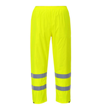 Load image into Gallery viewer, Portwest H441 - Safety Green High Visibility Rain Pants | Front View