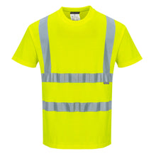 Load image into Gallery viewer, Portwest S170 Safety Green Hi-Vis Short Sleeve Shirt | Front View