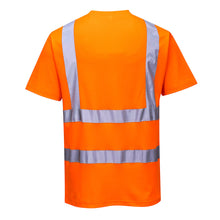 Load image into Gallery viewer, Portwest S170 Safety Orange Hi-Vis Short Sleeve Shirt | Back View