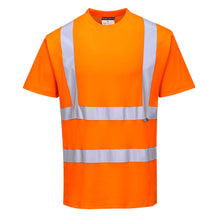 Load image into Gallery viewer, Portwest S170 Safety Orange Hi-Vis Short Sleeve Shirt | Front View