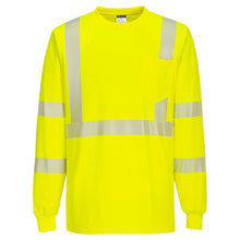 Load image into Gallery viewer, Portwest S195 Safety Green Hi-Viz Long Sleeve Shirt | Front View