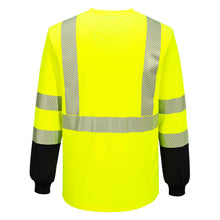 Load image into Gallery viewer, Portwest S197 Safety Green Hi-Viz Long Sleeve Shirts | Back View
