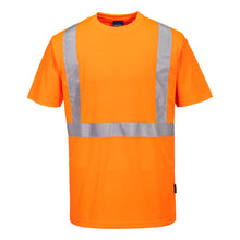 Load image into Gallery viewer, Portwest S198 Safety Orange Hi-Viz Short Sleeve Shirts | Front View