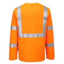 Load image into Gallery viewer, Portwest S199 Safety Orange Hi-Viz Long Sleeve Shirts | Back View