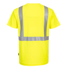 Load image into Gallery viewer, Portwest S358 Safety Green Nashville Hi-Viz Short Sleeve Shirt | Back View