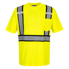Load image into Gallery viewer, Portwest S395 Safety Green Hi-Viz Short Sleeve Shirt | Front View