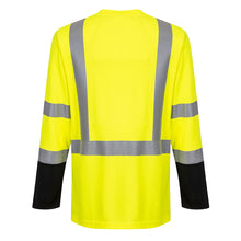 Load image into Gallery viewer, Portwest S398 Safety Green Laguna Hi-Viz Long Sleeve Shirt | Back View