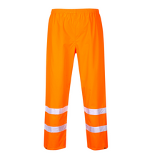 Load image into Gallery viewer, Portwest S480ORR - Safety Orange High Visibility Rain Pants | Front View