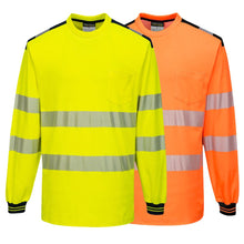 Load image into Gallery viewer, Portwest T185 Hi-Viz Long Sleeve Shirts | Main View