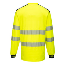 Load image into Gallery viewer, Portwest T185 Safety Green Hi-Viz Long Sleeve Shirt | Back View