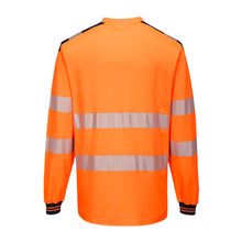 Load image into Gallery viewer, Portwest T185 Safety Orange Hi-Viz Long Sleeve Shirt | Back View