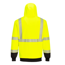 Load image into Gallery viewer, Portwest UB325 Safety Green High Visibility Jacket | Back View