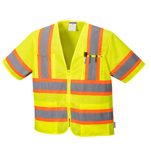 Load image into Gallery viewer, Portwest US383YER - Safety Green ANSI Class 3 Safety Vest | Front View