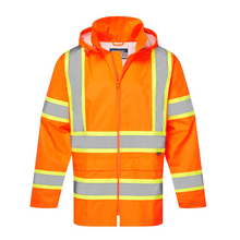 Load image into Gallery viewer, Portwest CA400 - Safety Orange High Visibility Rain Jacket | Front View